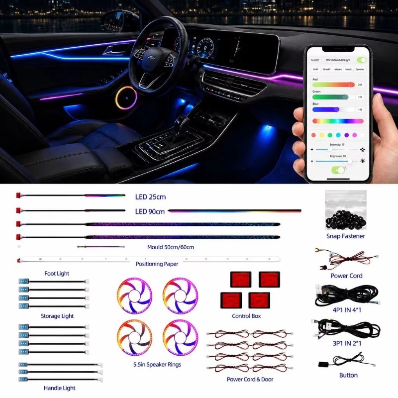 Door Handle - Paket Lampu Ambient Mobil 18 in