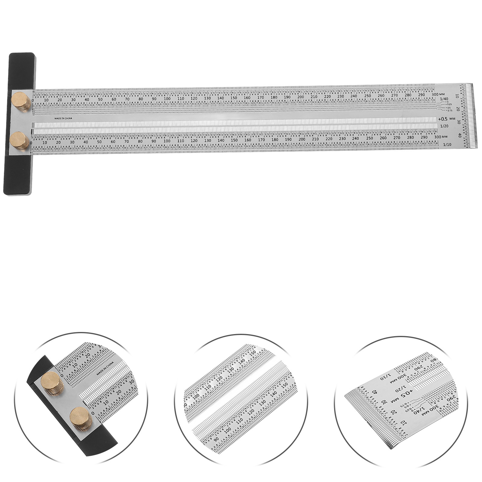 Home Improvement Mark - Penggaris T-Square untuk Pekerjaan Kayu, 300mm,
