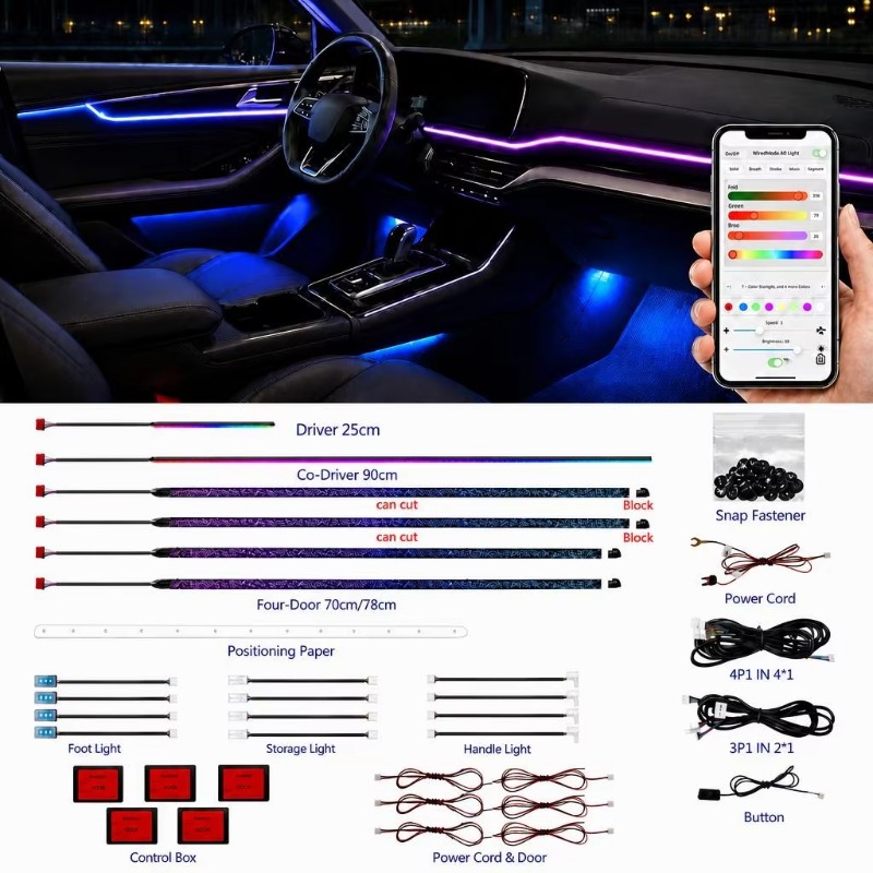 Door Handle - Paket Lampu Ambient Mobil 18 in