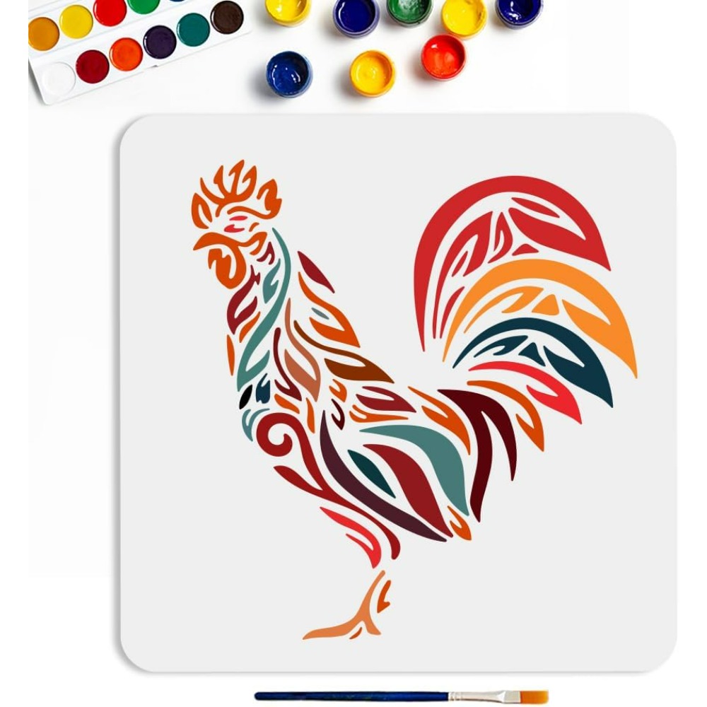 Paint Brush - Stensil Ayam 11.8 × 11.8 Inci
