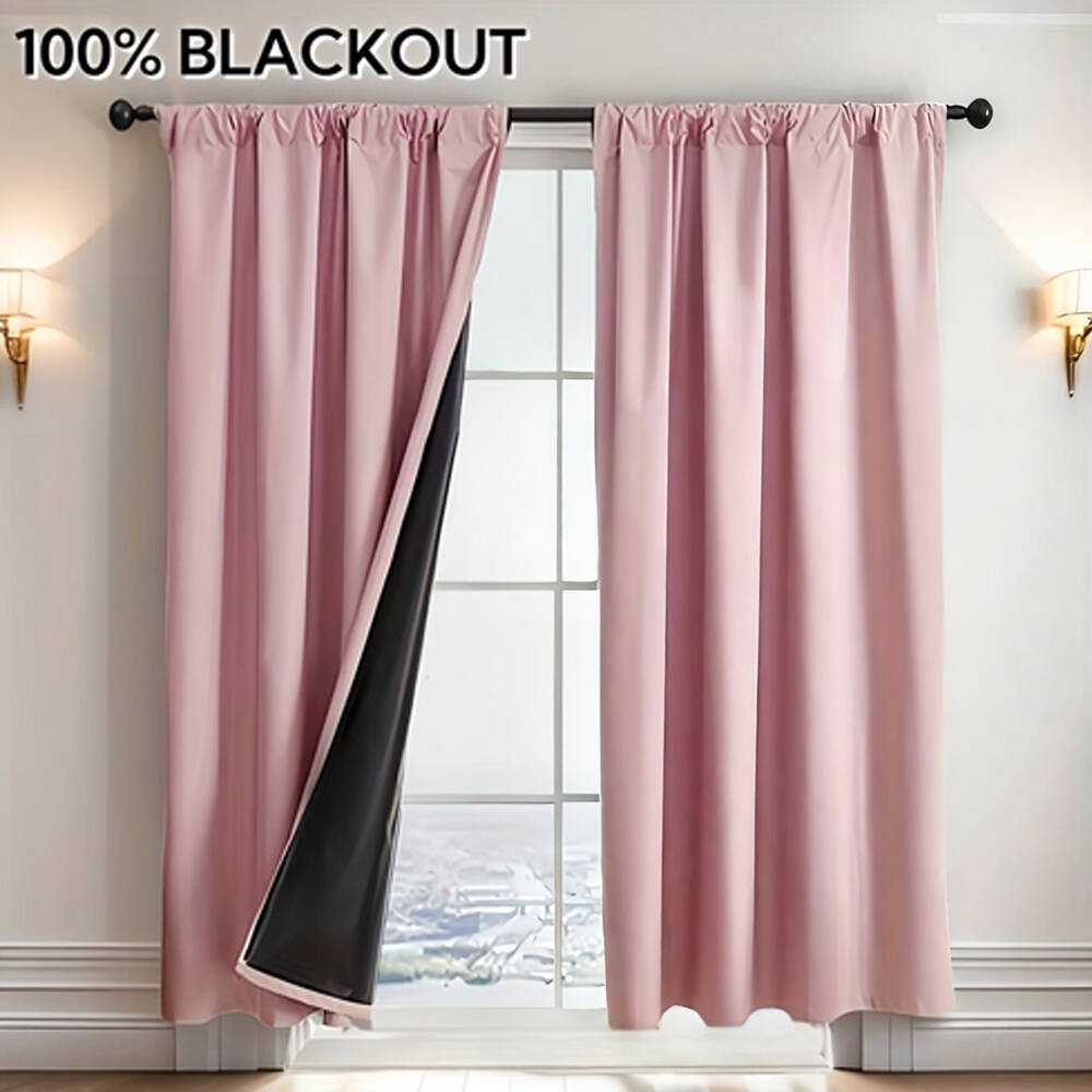 1pc Tirai Blackout 100% dengan - Curtain Rods ulasan dan harga