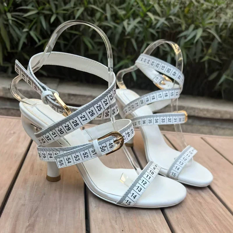 Sandal Wanita Hak Tinggi Model - Tape Measure ulasan dan harga