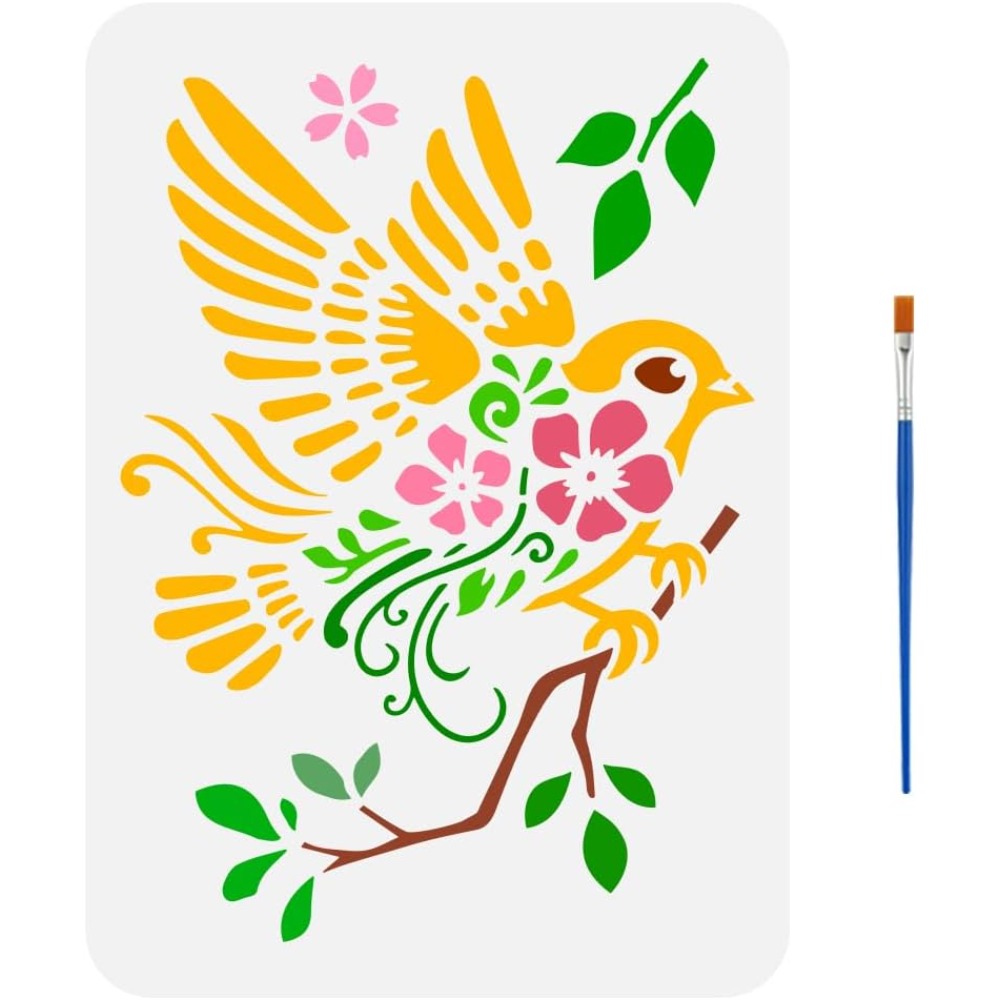 Stensil Gambar Burung Pipit Di - Paint Brush ulasan dan harga