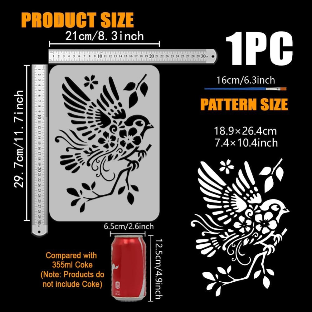 Stensil Gambar Burung Pipit Di - Paint Brush ulasan dan harga