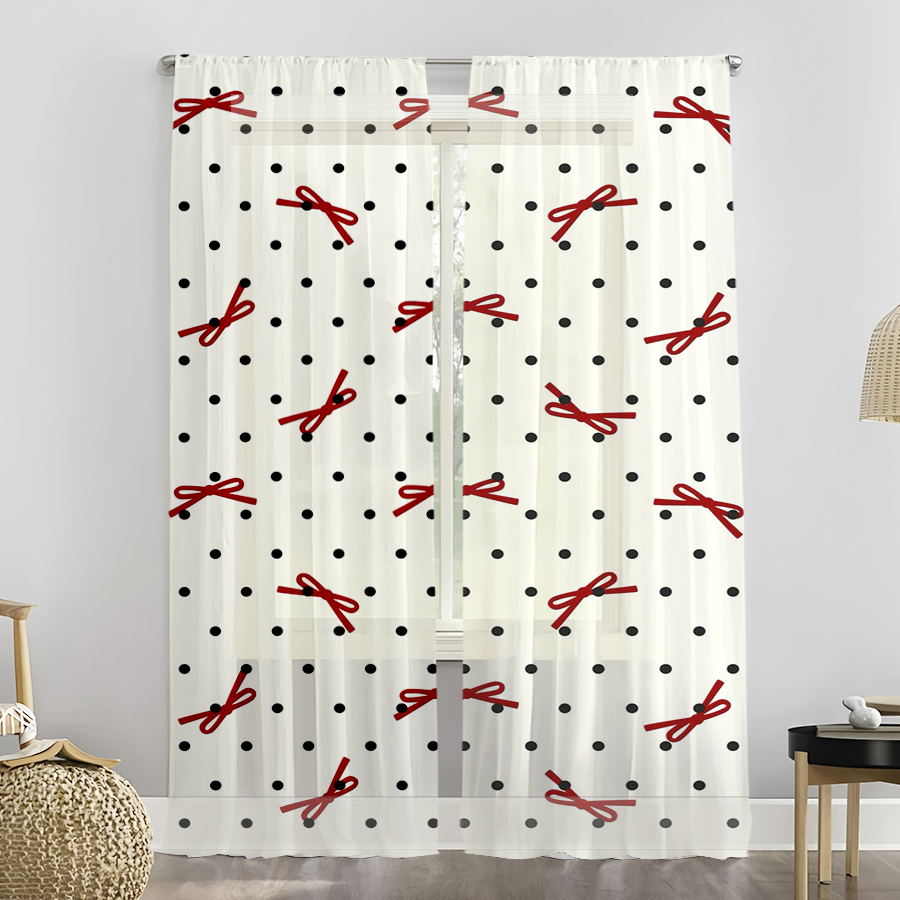 2 buah tirai Natal, motif titi - Curtain Rods ulasan dan harga