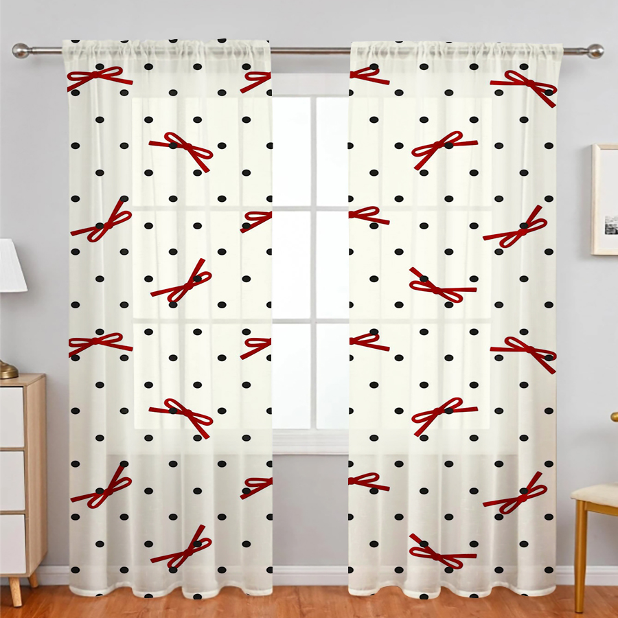 2 buah tirai Natal, motif titi - Curtain Rods ulasan dan harga