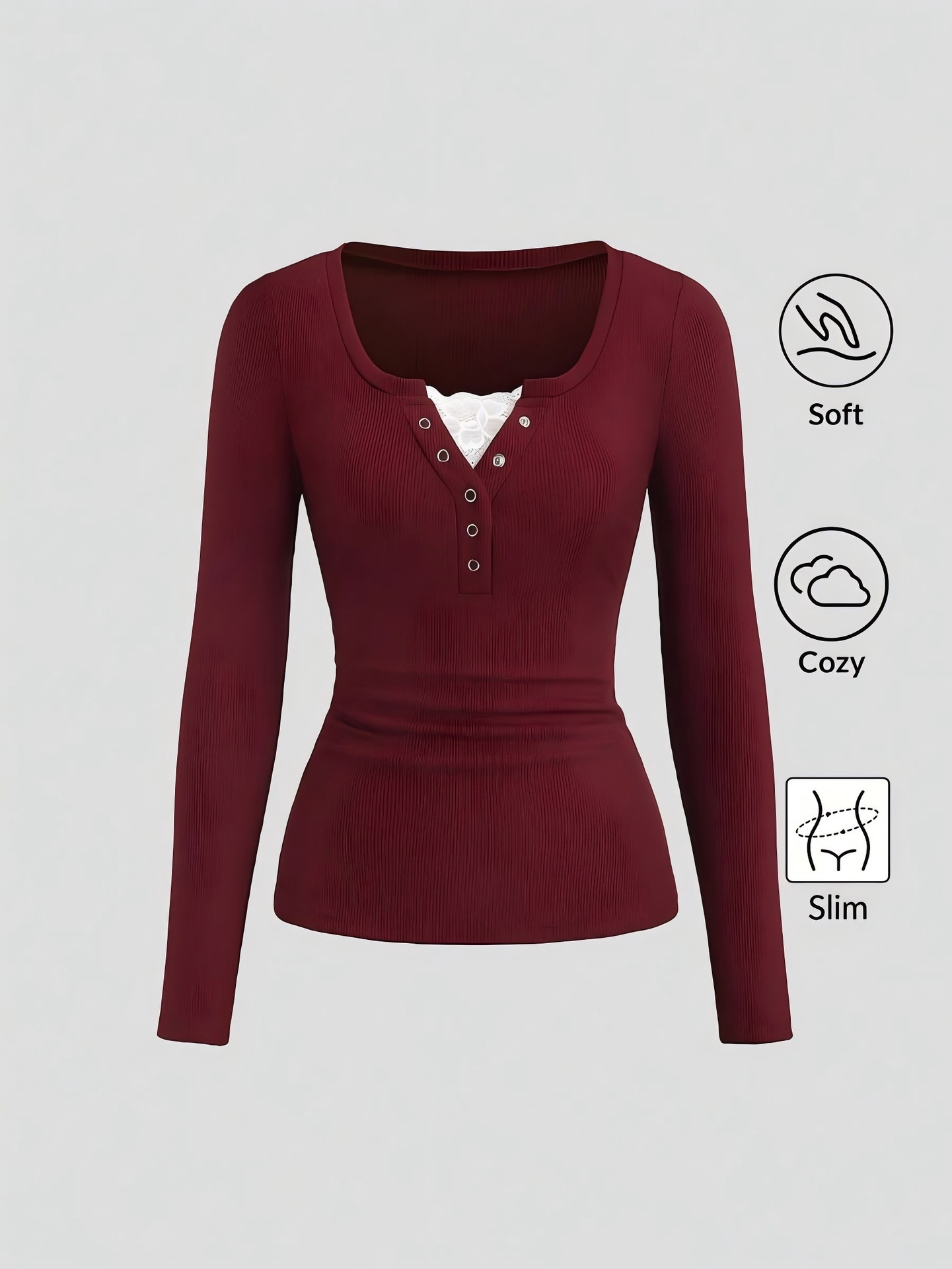 Kaos Wanita Model Henley V-Nec - Wallpaper ulasan dan harga