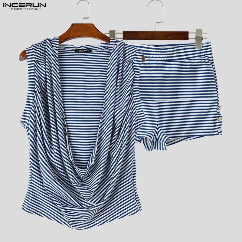 INCERUN Set Bergaris Pria Tank - Wallpaper ulasan dan harga