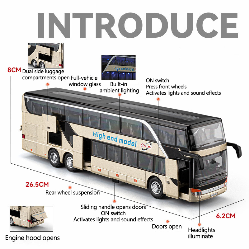 Model Bus Alloy dengan Lampu & - Light Switch ulasan dan harga