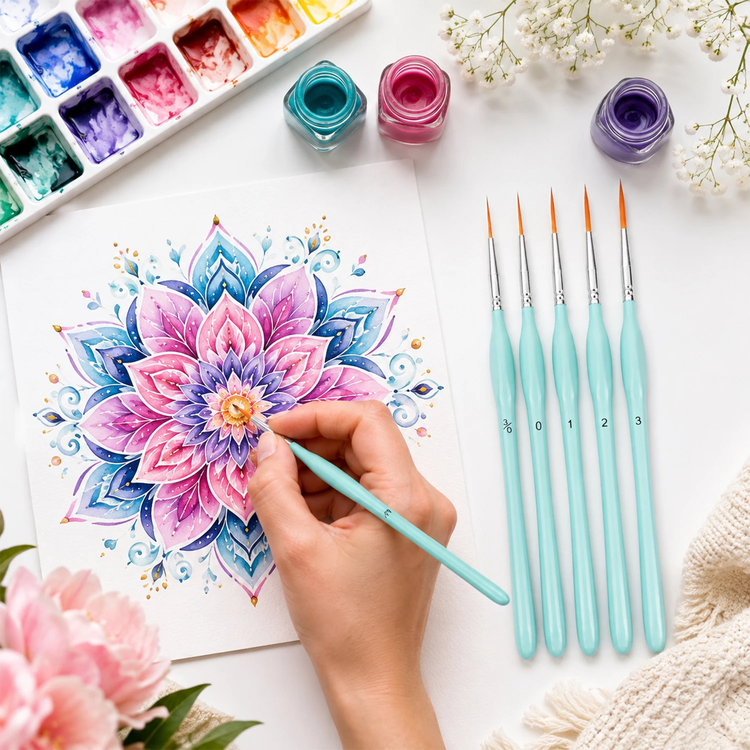 6 buah Set Kuas Lukis Rigger,  - Paint Brush ulasan dan harga